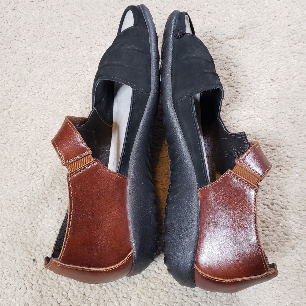 Naot Papaki Koru Sandals 36 US 5-5.5 Black Velvet Nubuck/Cinnamon Leather Shoes - Picture 7 of 11